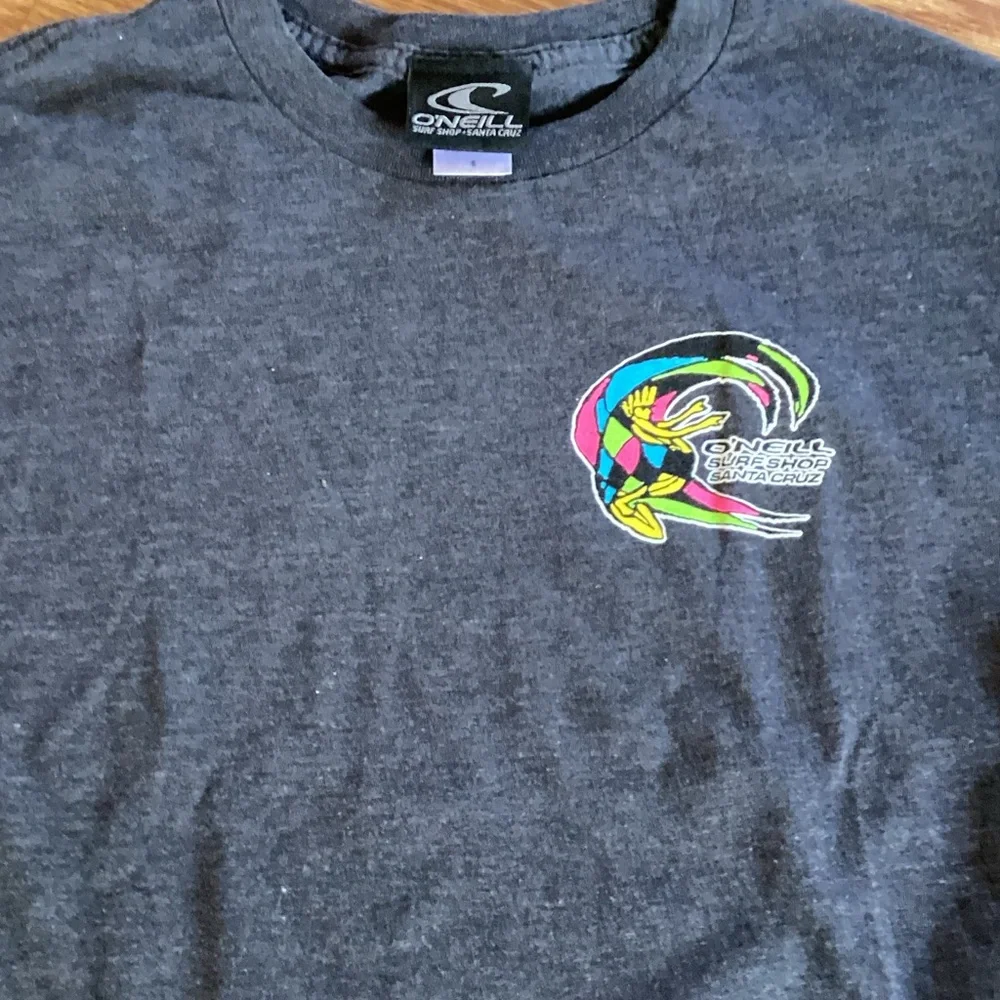 O'Neill Dark Gray Tee with Colorful Surf Graphic